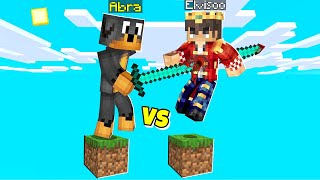 ABRA Vs ELVISOO na JEDNYM BLOKU w Minecraft!