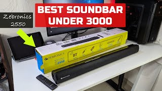 Best Soundbar Under 3000 | ZEBRONICS 2550 Juke Bar | Soundbar for TV, Mobile & Gaming