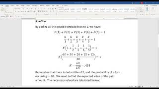 Actuarial SOA Exam P Sample Question 49 (previously 52) Solution