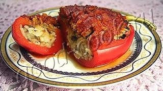 Перцы фаршированные грибами и рисом, рецепт приготовления