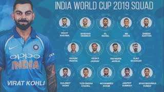 World Cup 2019 India squad || ICC World Cup 2019 India squad