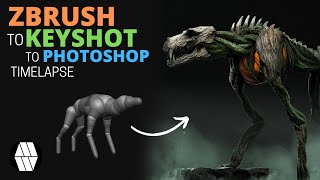 ZBrush to Keyshot to Photoshop Timelapse - 'Saber-Tooth-Pumpkin'