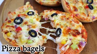 PIZZA BAGEL RECIPE | Quick and easy pizza recipe by Looks delicious