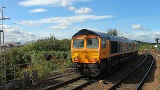 66738 Huddersfield Town & 66307 Ipswich Town at Wakefield kirkgate 21/8/24.