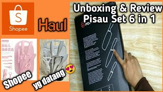 Shopee Haul Unboxing & Review Pisau 6 in 1 Poenscae