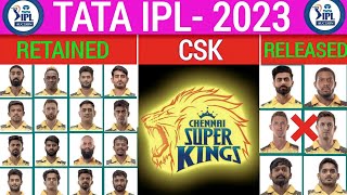 TATA IPL 2023 |Chennai Super Kings| CSK Possible Retained & Released Players | CSK 2023