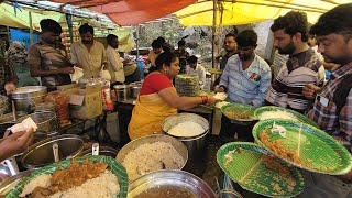 Hyderabad Famous Aunty Selling Unlimited Non-Veg Thali l Hyderabad Street Food | #streetfood