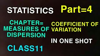 coefficient of variation class 11th measures of dispersion statistics