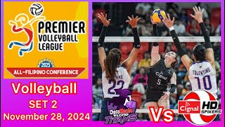 CHOCO MUCHO VS CIGNAL SET 2 PREMIER VOLLEYBALL LEAGUE ALL FILIPINO CONFERENCE NOV. 28, 2024