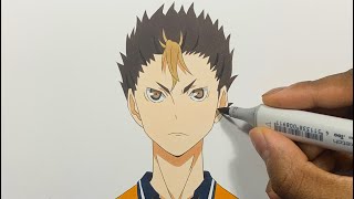 How to Draw Yuu Nishinoya Easy - Haikyuu (Haikyū!! / ハイキュー!!)