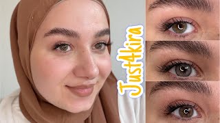 Just4kira | beautifull & natural contact lenses |review | جربت عدسات النتيجة واوو 😍😍😍