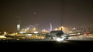 Beautiful Night time departures from Amsterdam Schiphol Airport.