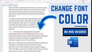 How to Change Font Color in MS Word | How to Change Text Color in Ms Word ✅