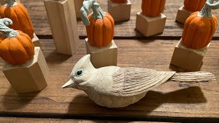 Woodcarving a Bird’s Beak and Feather Layout