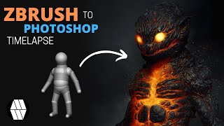 ZBrush to Photoshop Timelapse - 'Magmin' Study Concept