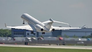 Bombardier Global 7500 Departure from KPWK | M-LWCW Rocket Departure from Chicago Executive Airport