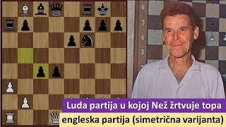 Luda partija Rašida Nežmetdinova sa žrtvom topa - engleska partija (simetrična varijanta)