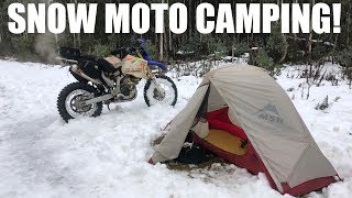 MOTORCYCLE CAMPING IN THE SNOW! WR250R!