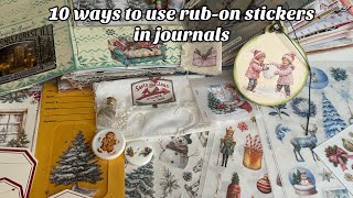 10 Fun ways to use rub-on stickers in junk journals // taperlogy unboxing