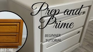 Beginner Furniture Painting Tutorial Focusing on Prep and Priming Best Practices