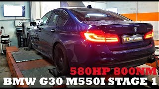 Chiptuning BMW G30 M550i 462KM - STAGE 1 582KM 800Nm Dyno