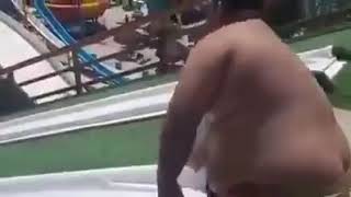 Water slide fat man