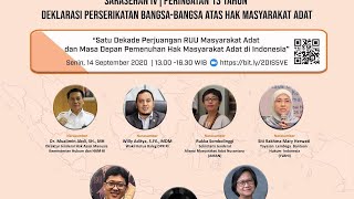 Sarasehan IV: Peringatan 13 Tahun Deklarasi Perserikatan Bangsa-Bangsa atas Hak Masyarakat Adat