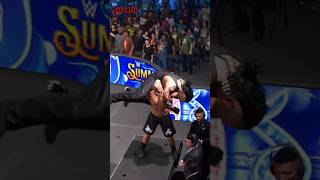 Brock Lesnar Destroys The Undertaker With An F5 On Announce Desk WWE Summerslam Highlights #shorts