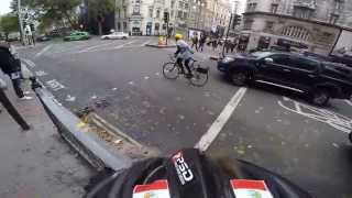 Holborn - Driver drives straight into a girl on her bike