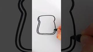 Drawing A Slice of Bread with a Face Mask #drawing #shorts