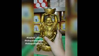 Patung Maitreya Milekfo Fiber Emas #toplaris_store #tokopuidijakarta #tokopatungonline