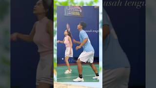 So sweet kompak Azizah salsha pratama arhan main badminton