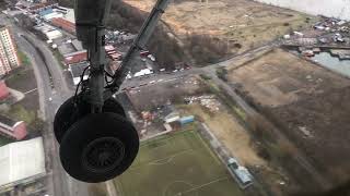 Landing in Manchester (MAN) airport with Flybe BE2994 reg G-JECN