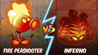 Fire Peashooter Vs Inferno - Who Will Win?  - PvZ 2 Plant Vs Plant