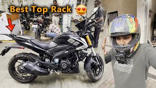 Finally Apni Dominar 250 main top rack lag gaya😍 | best top rack for Dominar 250 | bajaj dominar 250