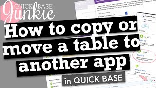 How to copy or move a table to another app in Quickbase