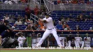 Longest Home Runs of the Season With Exit Velocity Giancarlo Stanton Brett Gardner Josh Donaldson