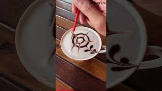 Simple flower latte art at home #shorts