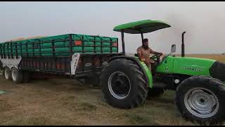 Deutz Farh Agrilux 80 4×4 Tractor साथ में 32 Feet Lamba Tralla Fully Overloaded Tralla