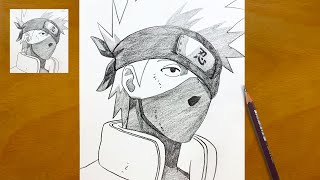 Anime Sketch | How to Draw Kakashi Hatake from Naruto | Step by Step Pencil Art Process