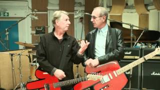 Rick Parfitt and Francis Rossi  at the Coles video shoot.