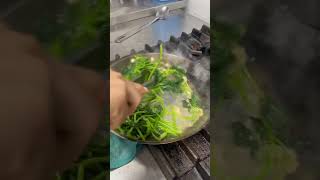 Stir fry sweet potato leaves #shortsvideo #satisfyingvedio #asmr #cooking