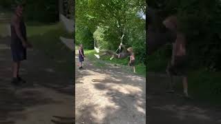 Fun on the rope swing lol sorry about the camera flipping over