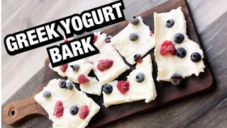 GREEK FROZEN YOGURT BARKS| EASY HEALTHY SNACK IDEAS | MAKE IT VEGAN AS WELL