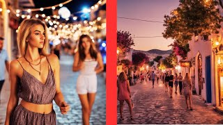 NIGHTLIFE ÇEŞME Alaçatı's Enchanting: A 4K 60 FPS Walking Tour of Izmir You'll Always Remember