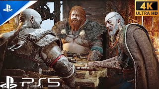 Thor and Odin visit Kratos | God of war ragnarok cutscene HD 4K60FPS PS5