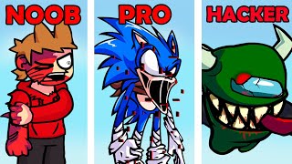 FNF  Character Test | NOOB vs PRO vs HACKER | Gameplay VS Playground | Tord, Sonic, Impostor