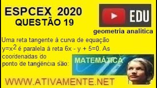 geometria analitica questão 19 ESPCEX 2020  MODELO D