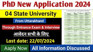 04 University's New PhD Application 2024, सभी के लिए, Entrance Exam & Interview, PhD Admission 2024