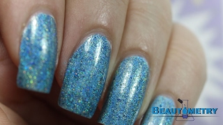 Powder Perfect Lagoon Live Swatch with Dance Legend Glitter Base White